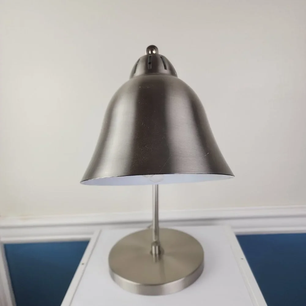 Modern Polished Silver Desk Lamp